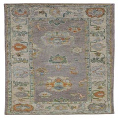 Afghanistan Rose Collection Small Rug - Wool Ivory Purpel - 90979