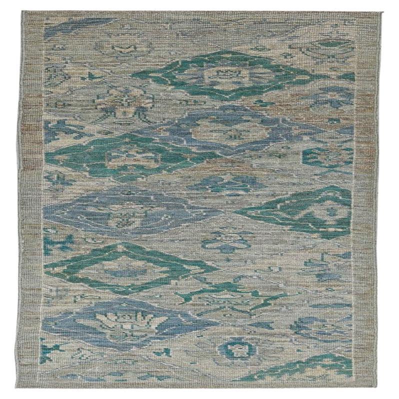 Tappeto Afghanistan Rose Collection - Lana Blu Avorio - 90982