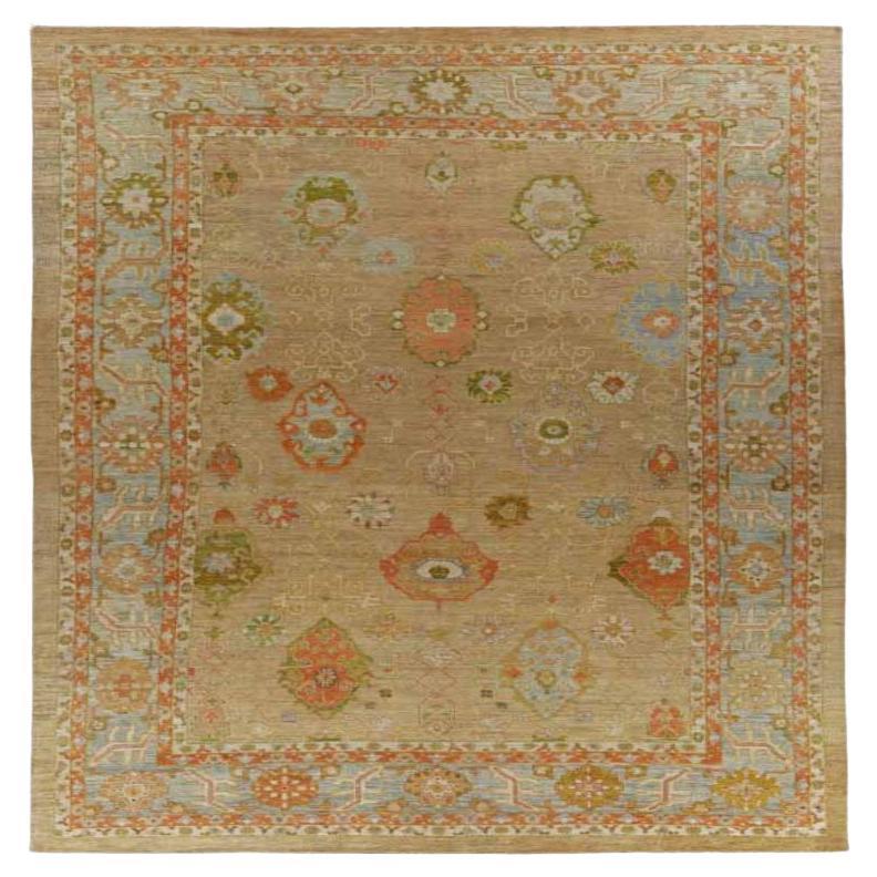 Tapis Afghanistan Serapi - Laine bleu vert ivoire rouge - 90996
