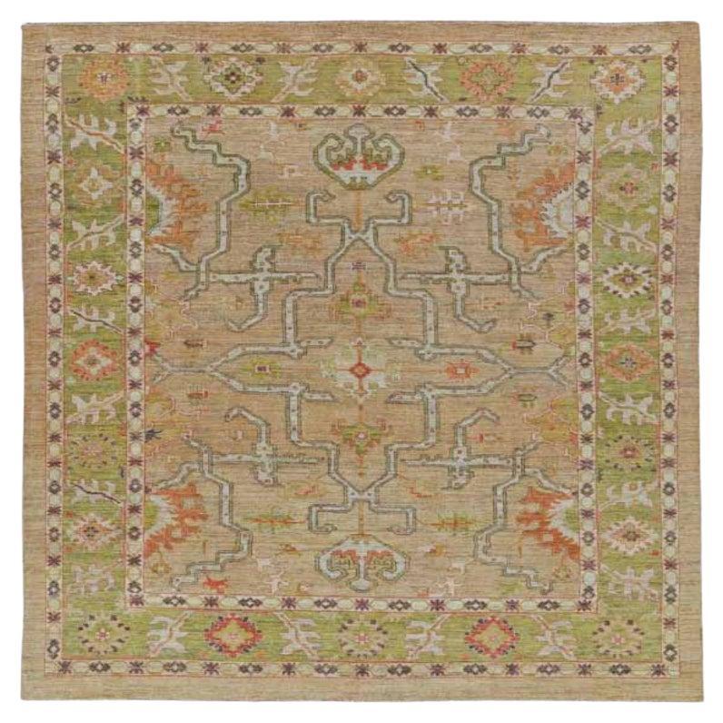 Tappeti Afghanistan Serapi - Lana Verde Avorio Rosa - 90988