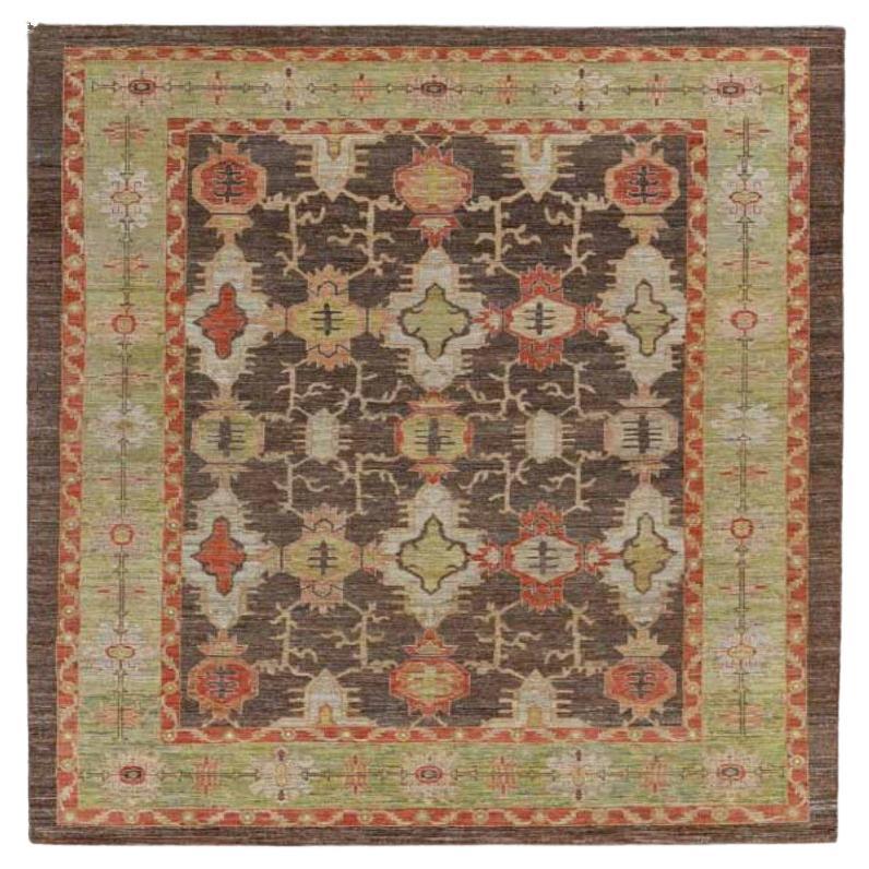 Turkish Serapi Area Rugs - Wool Brown Green Ivory Red - 91006