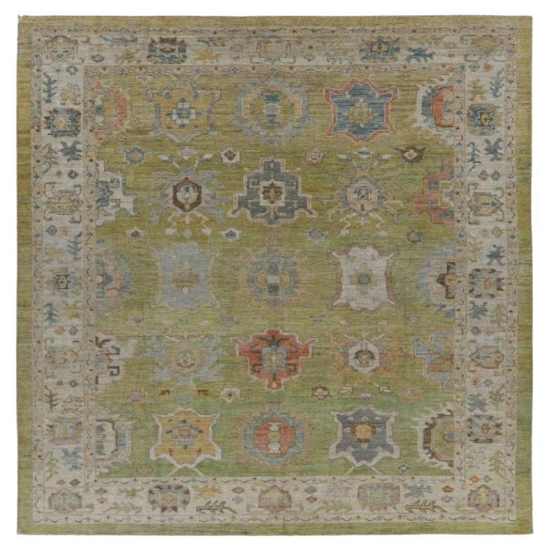Tapis de la collection Afghanistan Rose - Laine bleu vert ivoire - 91061