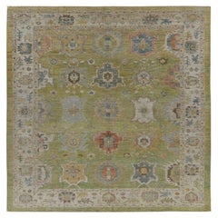 Tapis de la collection Afghanistan Rose - Laine bleu vert ivoire - 91061