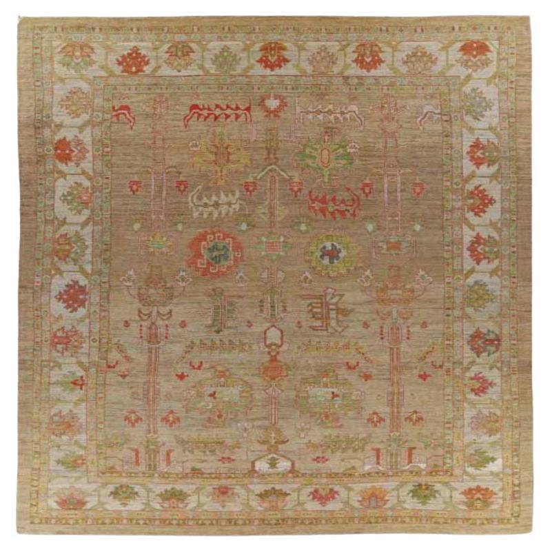 Tappeto Afghanistan Serapi - Lana Marrone Verde Avorio Rosso - 91050