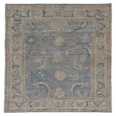 turkey Rose Collection Small Rug - Wool Ivory Purpel - 91070