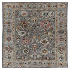 Sultanabad-Teppiche aus Wolle in Grau, Elfenbein und Rosa aus Afghanistan - 91074