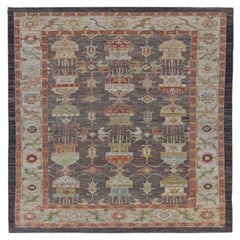 Tappeti Afghanistan Serapi - Lana Marrone Avorio Rosso - 91080