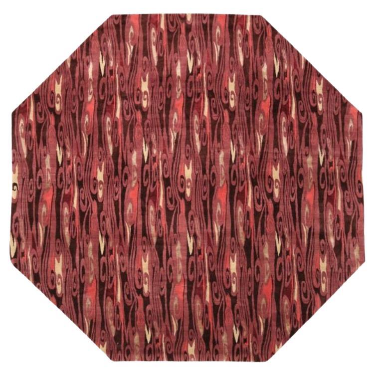 Afghanistan Modernity Area Rugs - Wool Brown Ivory Pink Red - 92058 en vente