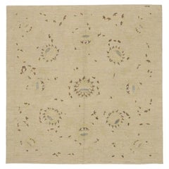Afghanistan Tabriz Square Area Rugs - Wool Brown Ivory Yellow - 92046