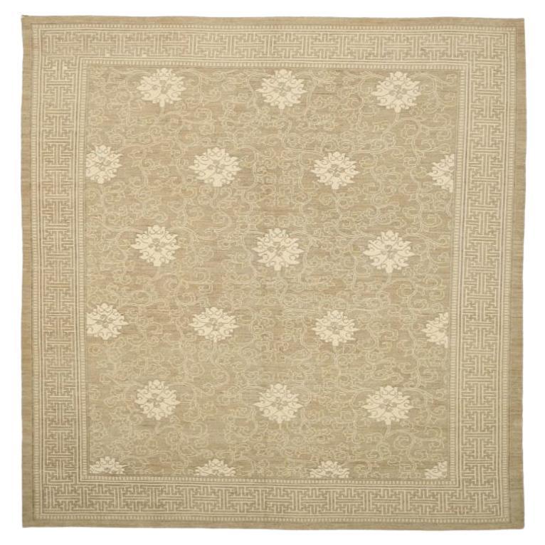Afghanistan Khotan Area Rugs - Wool Ivory Taupe Design - 92081