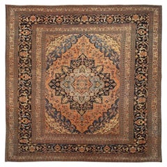 Vintage Persian Dorokhsh Over Size Rug - Wool Blue Navy Blue Pink - 92135