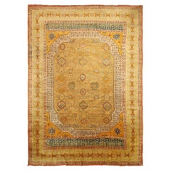 Tappeto Afghanistan Oushak - Lana Avorio Arancione Giallo - 92136