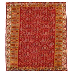 Afghanistan Oushak Runner Rug - Wool Blue Red Yellow Design - 92351