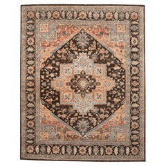 Tapis de sol India Heriz - Laine Brown Design/One - 96607