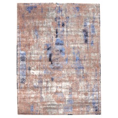 Tappeti India Transitional Area Rugs - Lana e seta blu grigio/argento - 96613