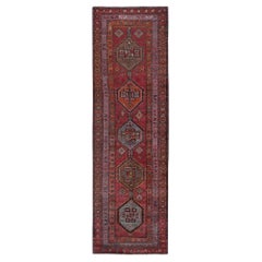 Persian Bijar Runner Rug - Wool Red Design - 96669