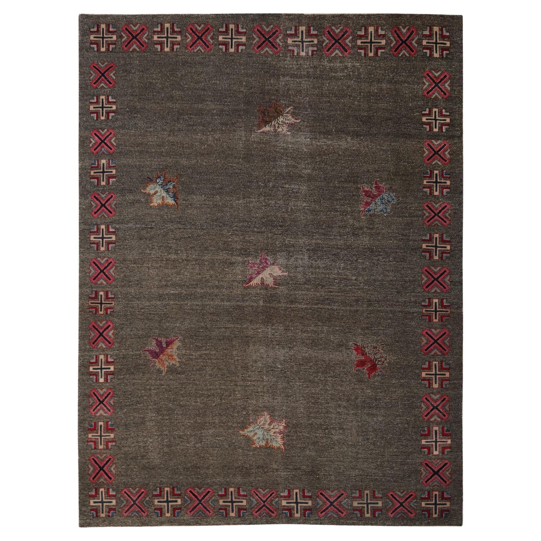 Tappeti persiani Mashad - Disegno in lana marrone - 97219
