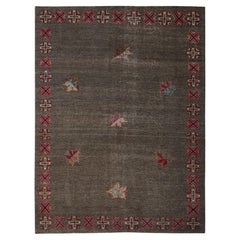 Tappeti persiani Mashad - Disegno in lana marrone - 97219