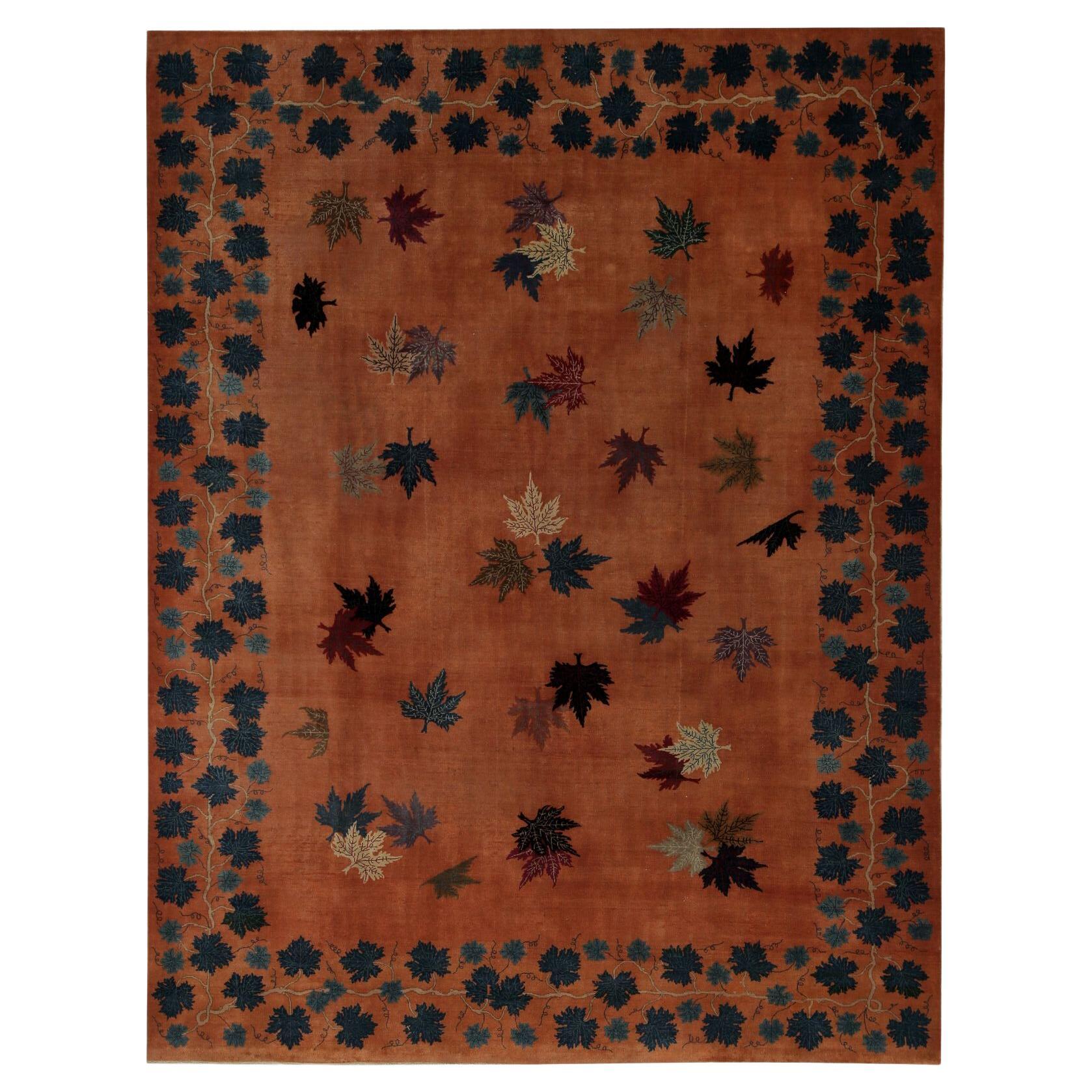 Persian Mashad Area Rugs - Wool Orange Design - 96846 For Sale