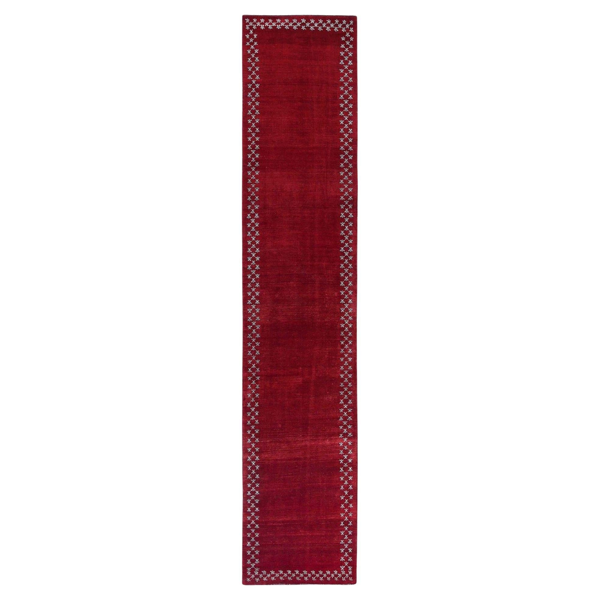 Persian Bijar Runner Rug - Wool Red Design - 96885