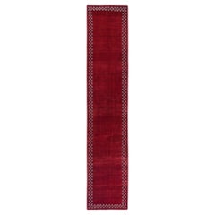 Persian Bijar Runner Rug - Wool Red Design - 96885