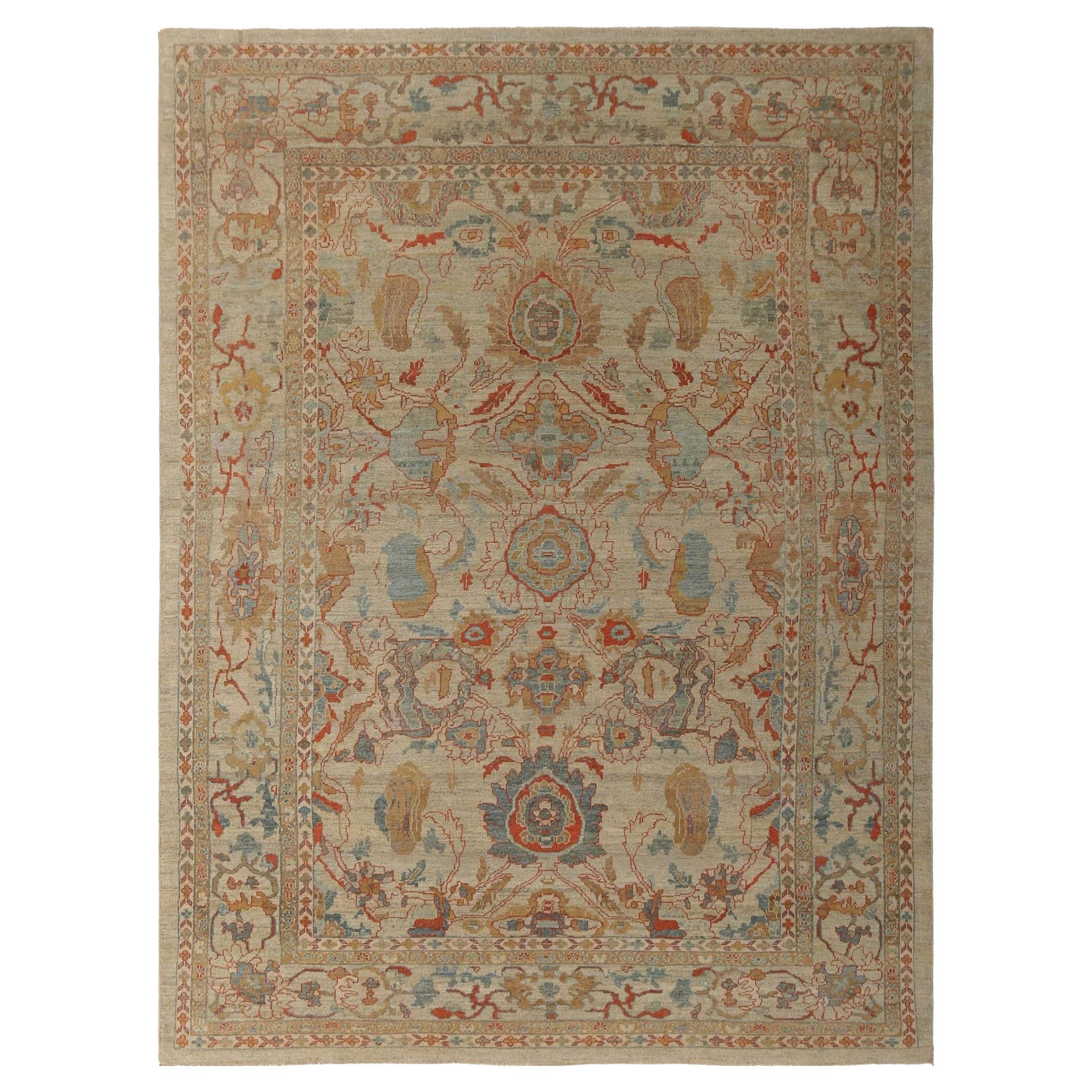 Afghanistan Sultanabad Area Rugs - Wool Ivory Design - 95810