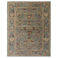 Afghanistan Sultanabad Over Size Rug - Wool Blue Design - 95812