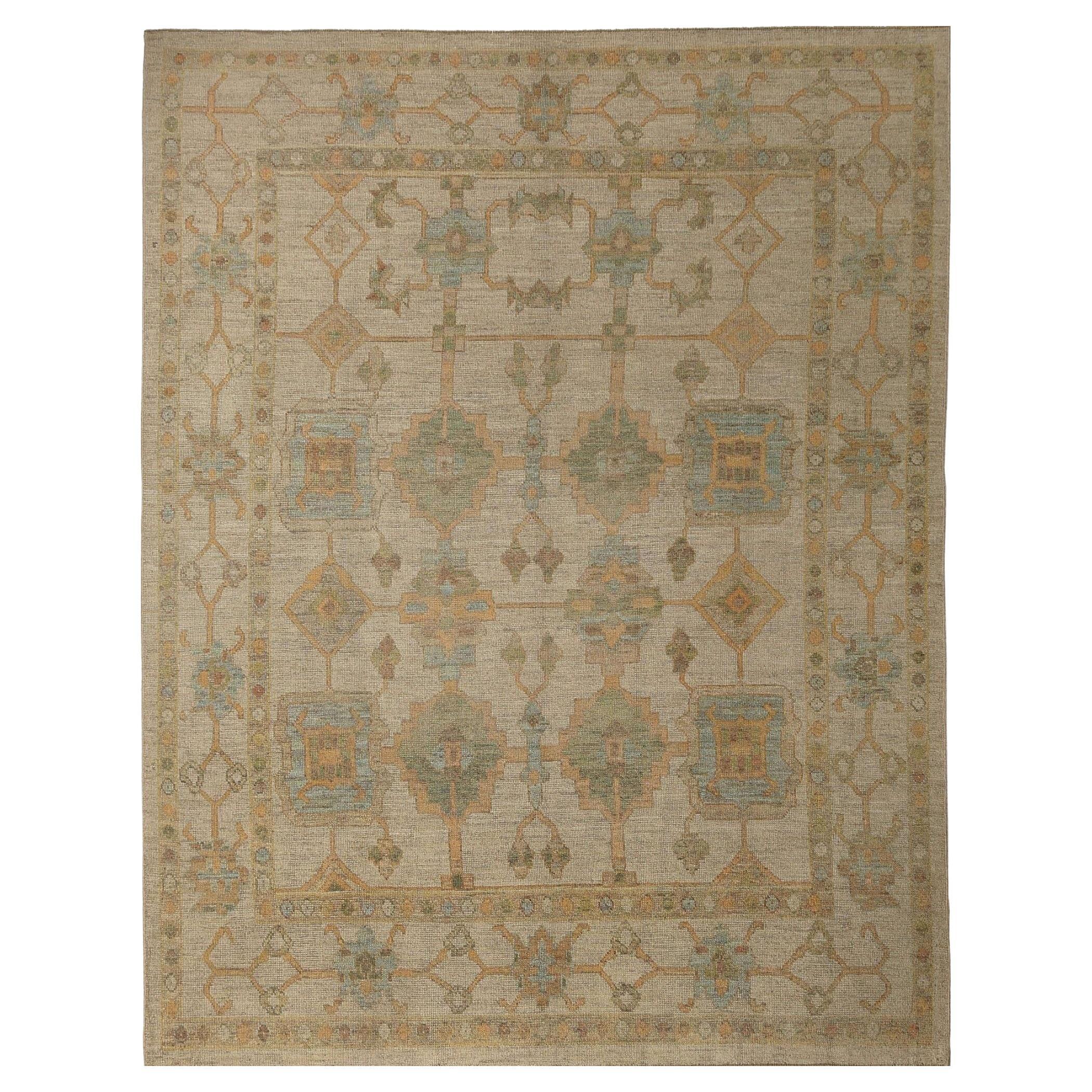 Afghanistan Oushak Area Rugs - Wool Ivory Design - 95839