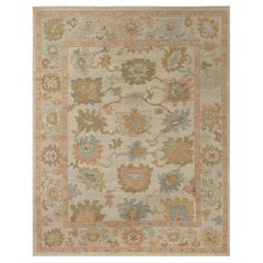 Afghanistan Oushak Area Rugs - Wool Ivory Design - 95903