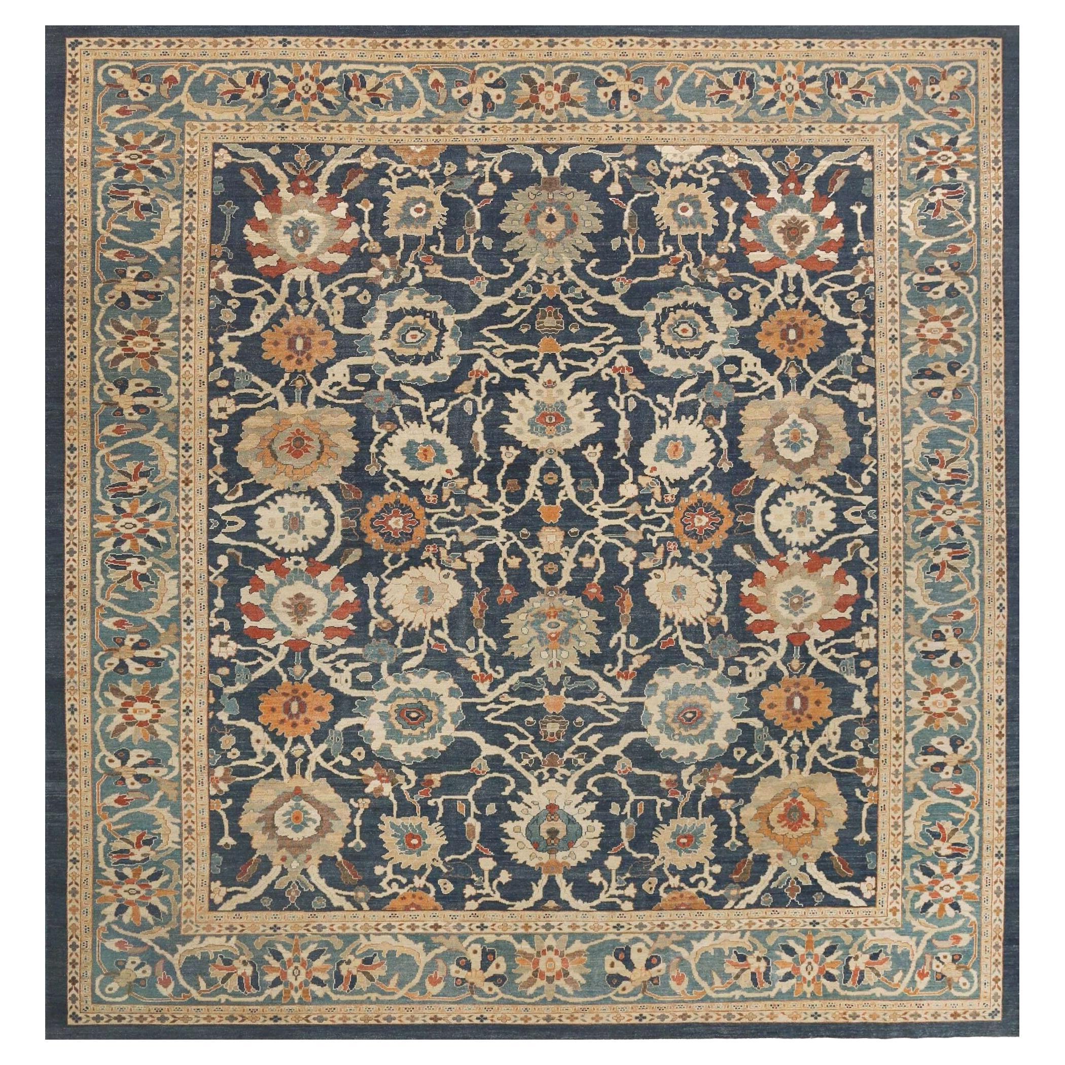 Afganistán Sultanabad Square Area Rugs - Lana Azul Marino - 95876