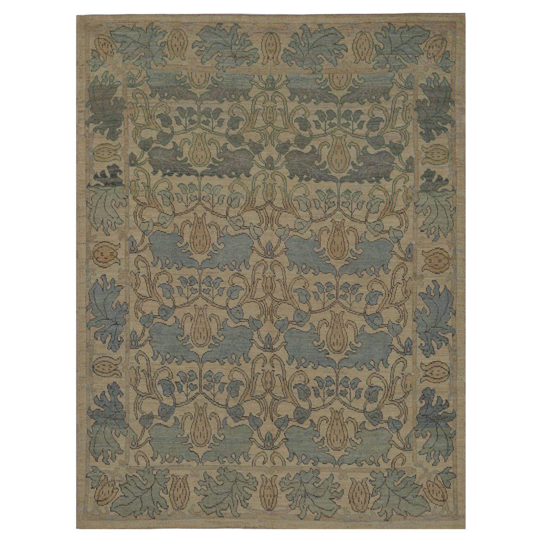 Afghanistan Oushak Area Rugs - Wool Ivory Design - 96037 For Sale