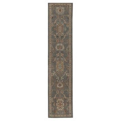Vintage Afghanistan Sultanabad Runner Rug - Wool Brown Design - 95986