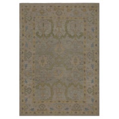 Afghanistan Oushak Area Rugs - Wool Green Ivory Design - 96038