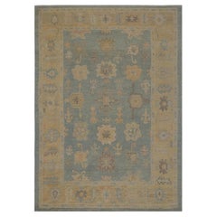 Tapis d'Afghanistan Oushak - Design en laine bleu gris - 96040