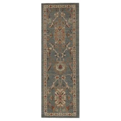 Vintage Afghanistan Sultanabad Runner Rug - Wool Gray Design - 96017