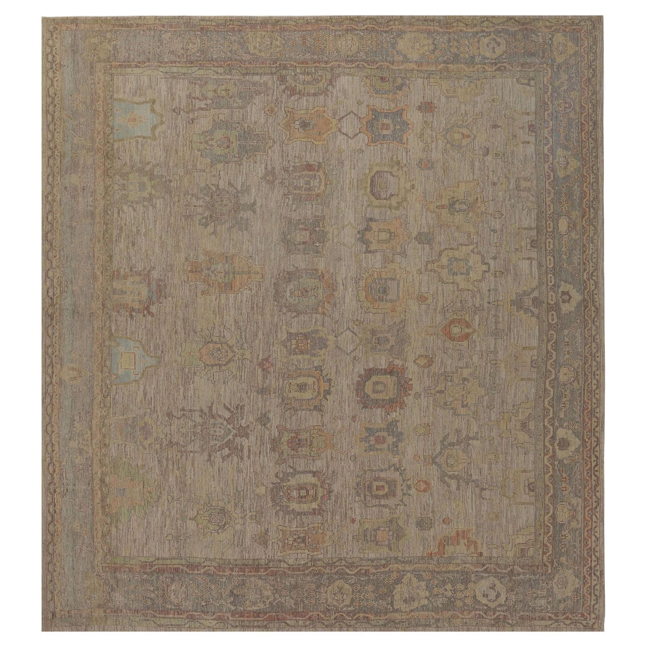 Afghanistan Oushak Over Size Rug - Wool Brown Taupe Design - 96018