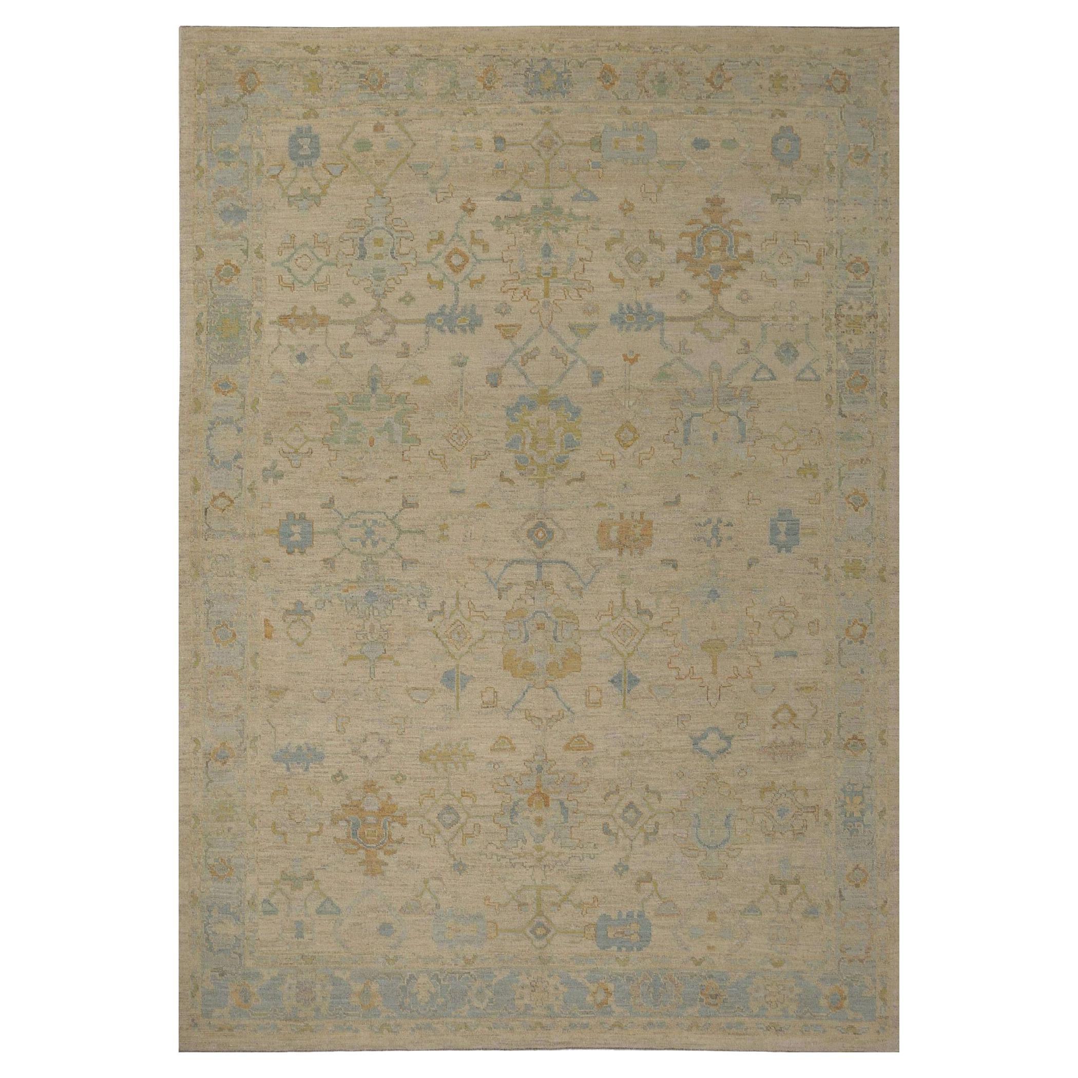 Tappeti Afghanistan Oushak - Design in lana e avorio - 96024