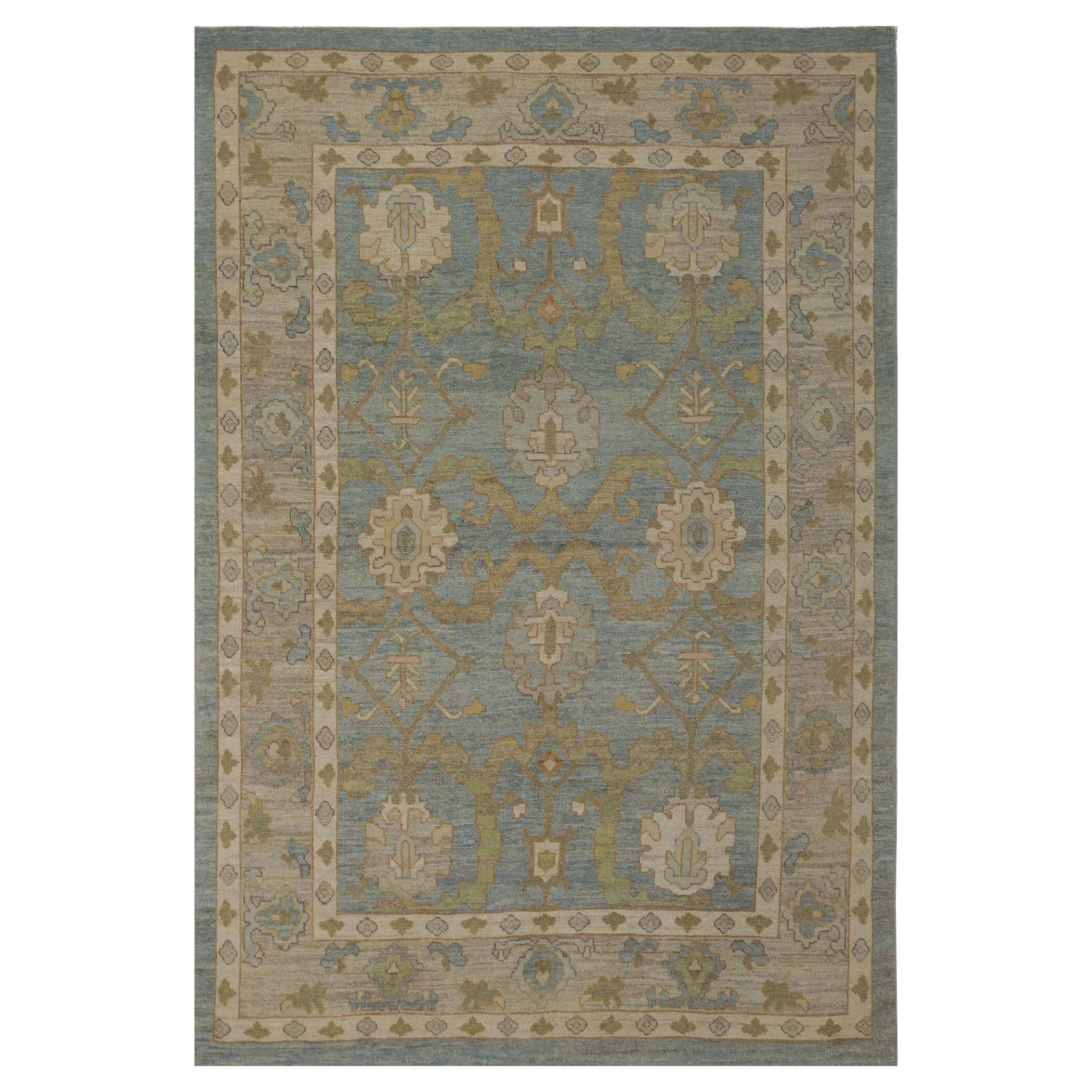 Tapis d'Afghanistan Oushak - Motif Bleu Laine - 96026