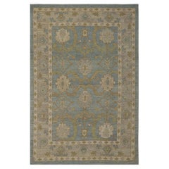 Afghanistan Oushak Area Rugs - Wool Blue Design - 96026