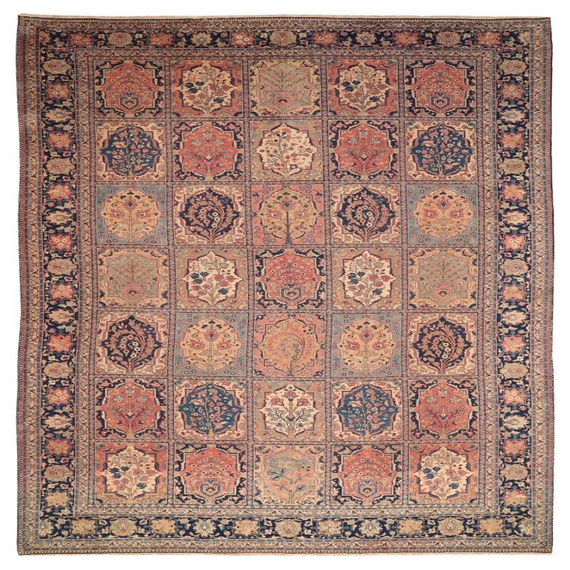 Persische Tabriz Over Size Teppich - Wolle Blau Elfenbein Marineblau Rot - 71079