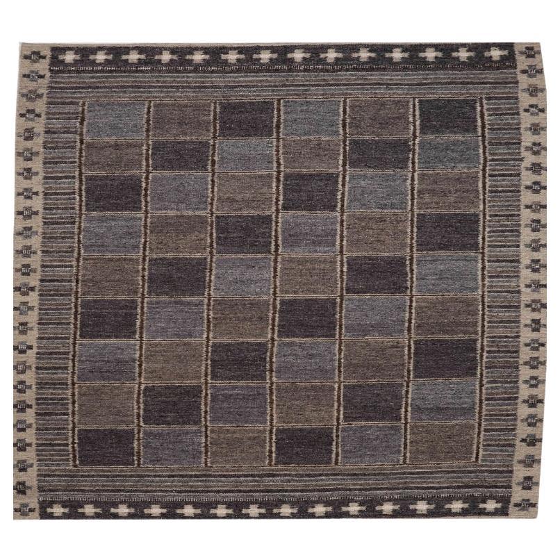 India Swedish Collection Teppiche - Wolle Braun Grau Elfenbein - 96244