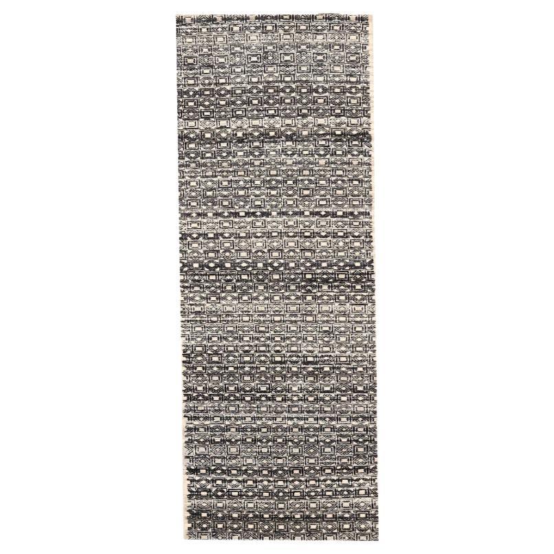 Tappeto Runner India - Lana Marrone Avorio Design - 94204