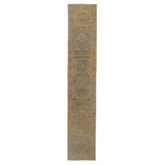 Persischer Läufer Teppich - Wolle Blau Grün Rot Gelb Design - 89250