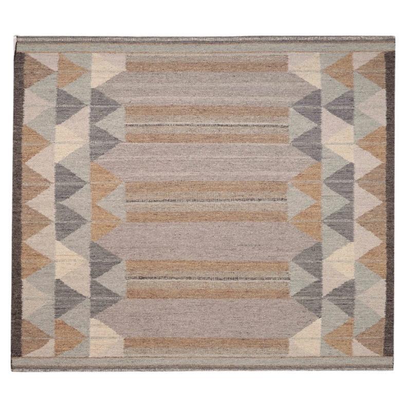 Tappeti India Swedish Collection - Lana Marrone Grigio Avorio - 96255