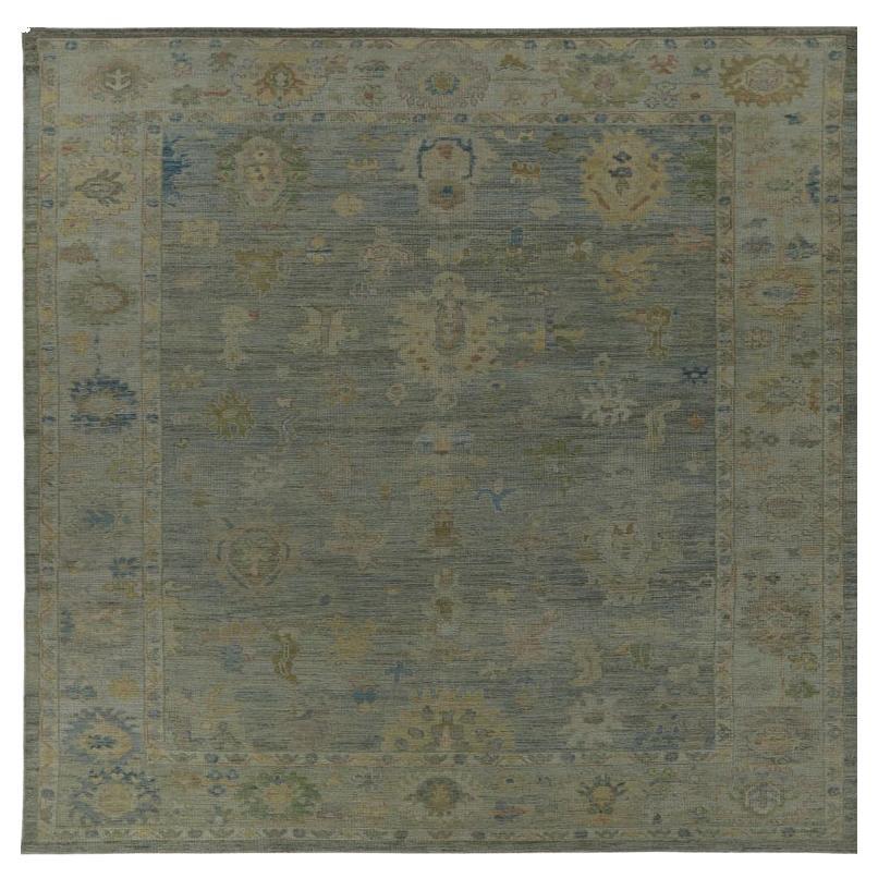 Persian Rose Kollektion Over Size Teppich - Wolle Grau Grün Elfenbein - 89554