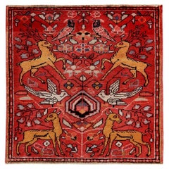 Tappeto persiano Heriz Small Design - Rosso Giallo - 89673