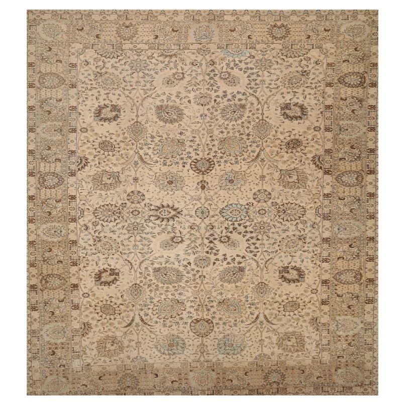Tappeto persiano Tabriz Over Size - Lana Blu Marrone Avorio Taupe - 94653