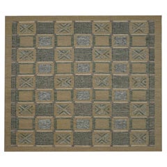 Tapis de collection suédois - Laine vert ivoire taupe - 96241