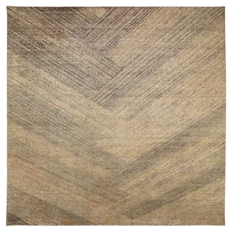 The Modernity Over Size Rug - Wool Brown Ivory Taupe Design - 93868 en vente