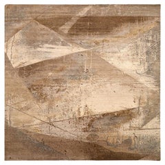 India Modern Over Size Rug - Wool Brown Ivory Design - 93875